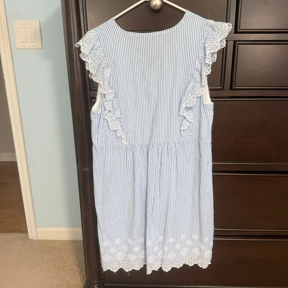 Loft Ann Taylor blue and white eyelet dress size petite large - Picture 5 of 5